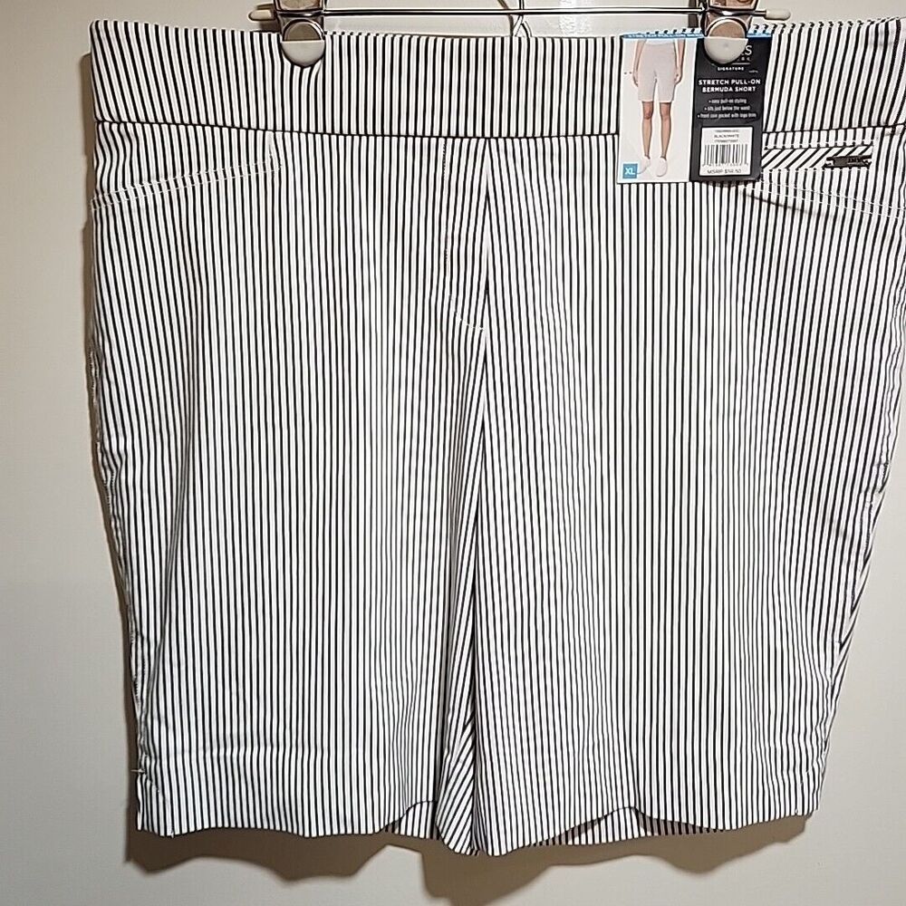 Jones New York Striped Bermuda Shorts Sz XL NWT Signature Womens Stretch